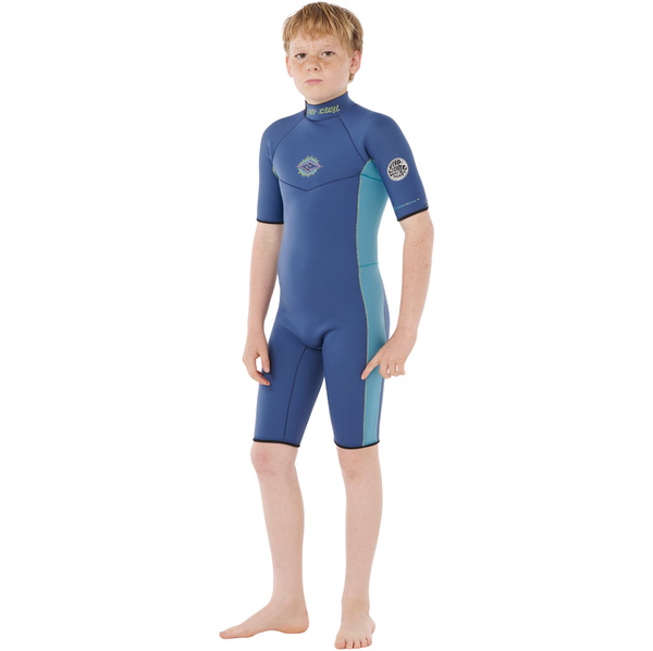 2026 Rip Curl Junior Dawn Patrol 2mm Back Zip Shorty Wetsuit 11FBSP - Light Navy